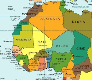 Map of Africa (Mauritania)